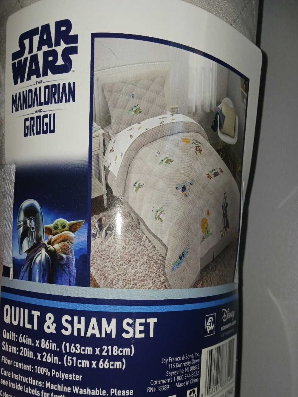 NWT Star Wars The Mandalorian & Grogu Twin Quilt and Sham Set Disney